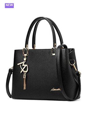 PU Leather Satchel Tote Bag Top Handle Shoulder Crossbody Purse